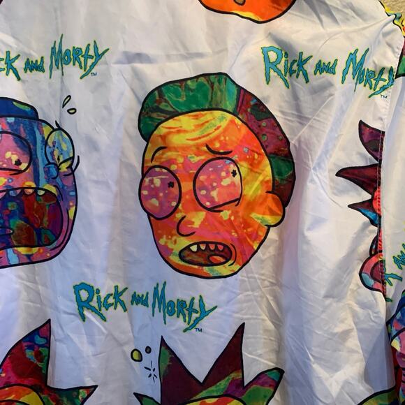 Members Only Size XL Rick & Morty All Over Print Hooded Jacket Windbreaker A38 - Picture 8 of 10